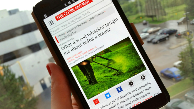 The Globe and Mail: What a weed whacker taught me about being a leader